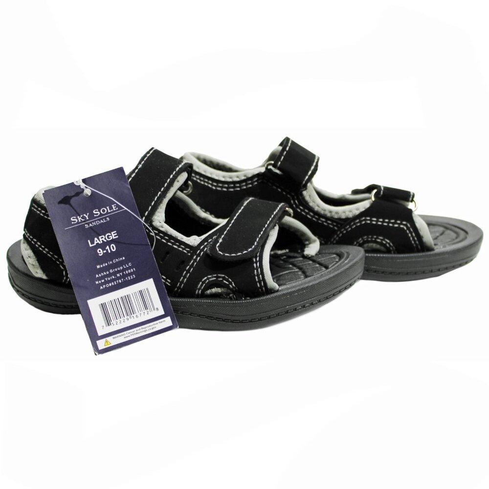 Skysole Boys Double Adjustable Strap Lightweight Sandals Grey Toddler Size 9-10